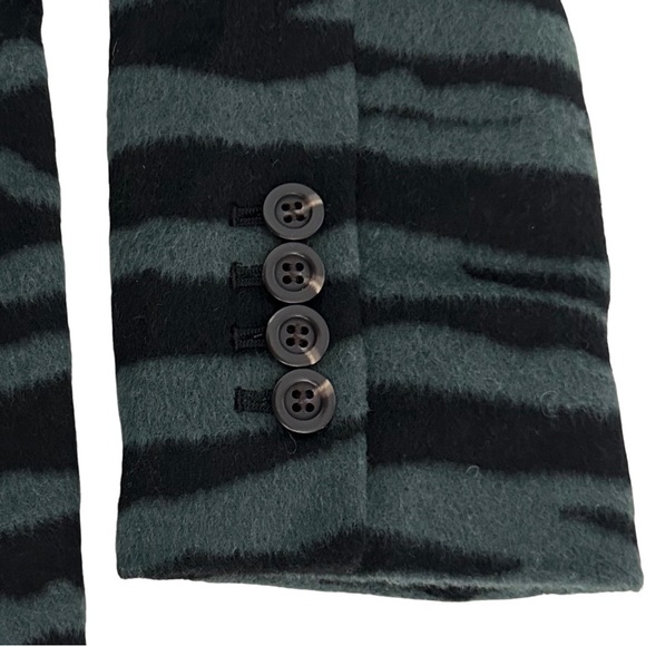 NWT Ann Taylor Zebra Print Long Double Breasted Wool Blend Blazer Size 6 - Picture 9 of 14